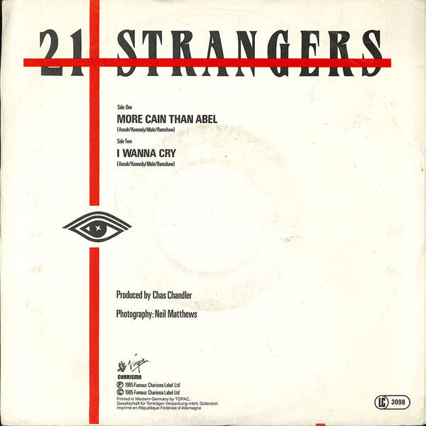 21 Strangers - More Cain Than Abel Vinyl Singles Vinyl Very Good (VG) <br> Hoes Good Plus (G+)