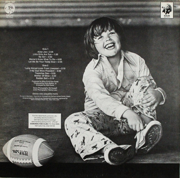 Little Jimmy Osmond - Killer Joe (LP) Vinyl LP Vinyl Very Good (VG) <br> Hoes Good Plus (G+)