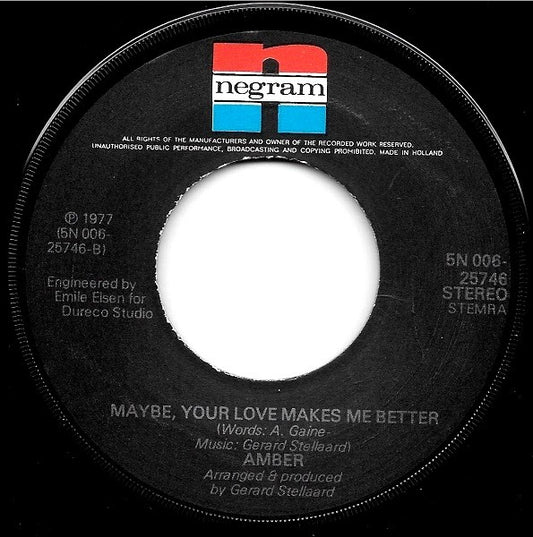 Amber - Just A Bit Attention Vinyl Singles Vinyl Zeer Goed / Hoesje Generic "VINYLSINGLES.NL"