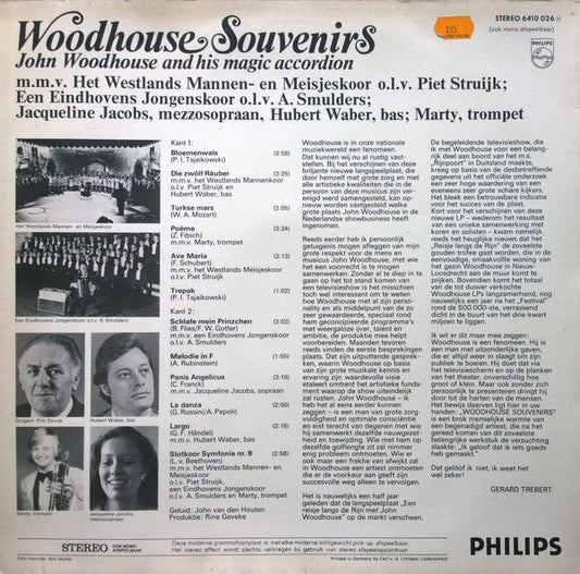 John Woodhouse - Woodhouse Souvenirs (LP) (B-Keus) Vinyl LP Media G / Sleeve Slecht "VINYLSINGLES.NL"