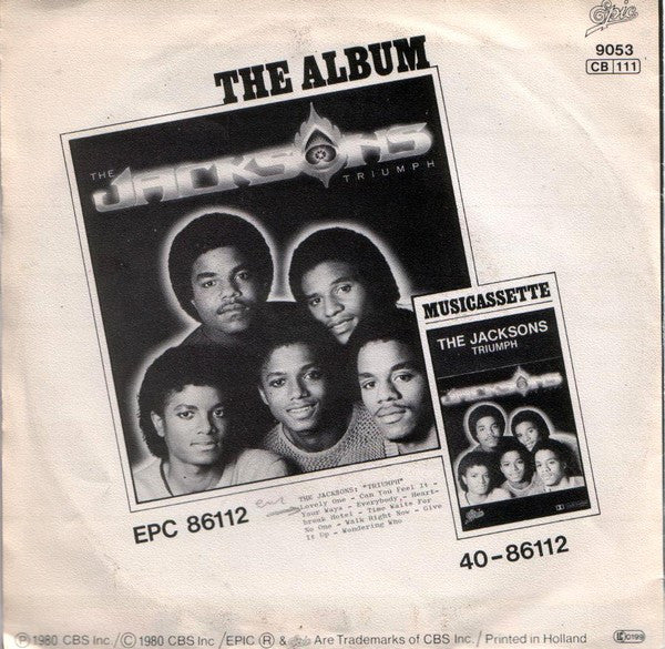 Jacksons - Lovely One Vinyl Singles Vinyl Very Good (VG) <br> Hoes Good Plus (G+)