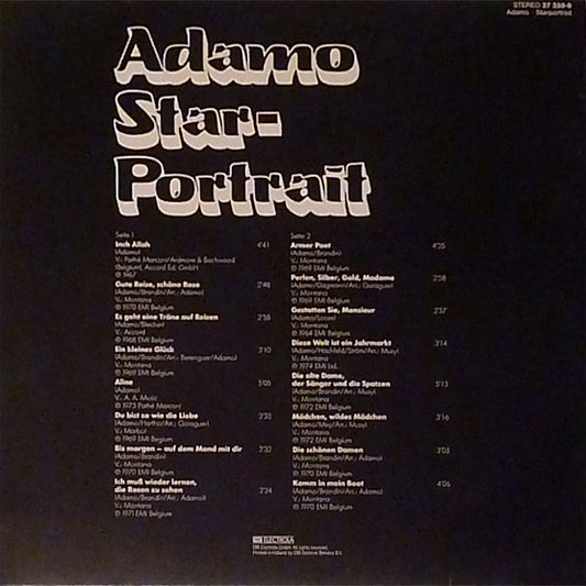 Adamo - Starportrait (LP) Vinyl LP Vinyl Zeer Goed / Hoesje Goed "VINYLSINGLES.NL"