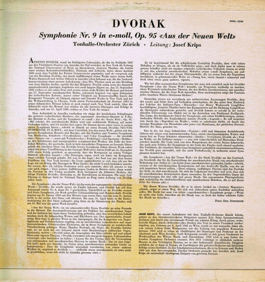 Antonín Dvořák, Tonhalle-Orchester Zürich - Symphonie Aus Der Neuen Welt (LP) Vinyl LP Vinyl Very Good (VG) <br> Hoes Good Plus (G+)