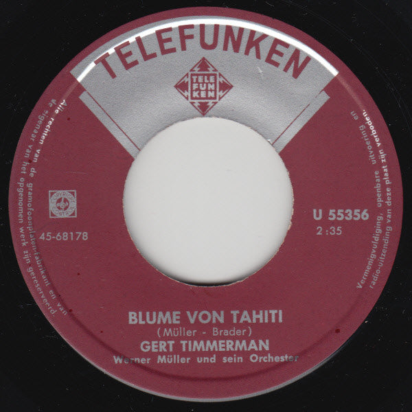Gert Timmerman - Blume Von Tahiti 20481 Vinyl Singles