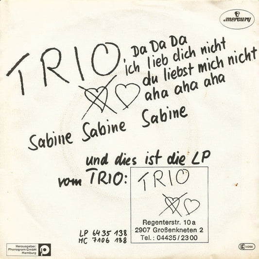 Trio - Da Da Da Ich Lieb Dich Nicht Du Liebst Mich Nicht Aha Aha Aha