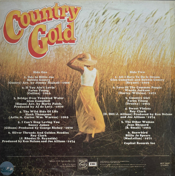 Various - Country Gold (LP) Vinyl LP Vinyl Very Good (VG) <br> Hoes Good Plus (G+)