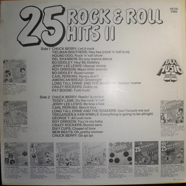 Various - 25 Rock & Roll Hits II (LP) Vinyl LP Vinyl Very Good (VG) <br> Hoes Good Plus (G+)