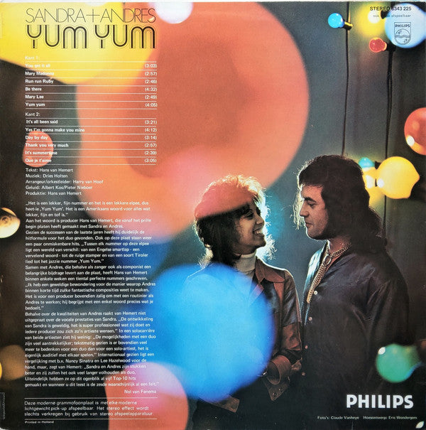 Sandra & Andres - Yum Yum (LP) Vinyl LP Vinyl Very Good (VG) <br> Hoes Good Plus (G+)
