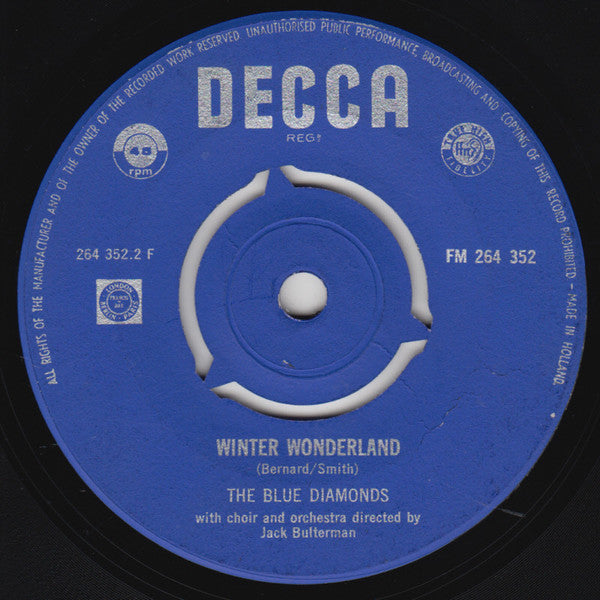 Blue Diamonds - White Christmas Vinyl Singles Vinyl Very Good (VG) <br> Hoes Generic