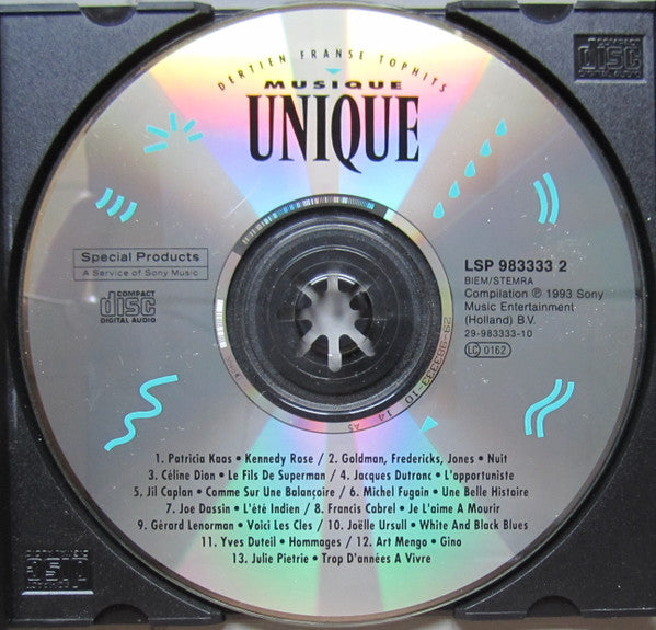 Various - Musique Unique (Dertien Franse Tophits) (CD) Compact Disc Vinyl Very Good (VG) <br> Hoes Good Plus (G+)