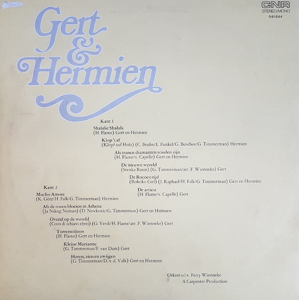 Gert En Hermien - Gert & Hermien (LP) Vinyl LP Vinyl Very Good (VG) <br> Hoes Good Plus (G+)