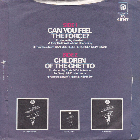 Real Thing - Can You Feel The Force? Vinyl Singles Vinyl Very Good (VG) <br> Hoes Good Plus (G+)