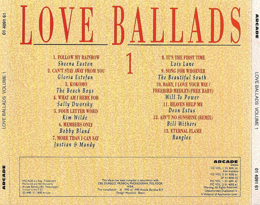 Various - Love Ballads Volume 1 (CD) Compact Disc Goede Staat "VINYLSINGLES.NL"