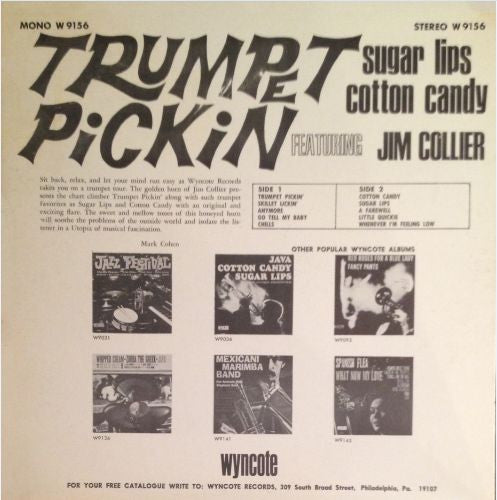 Jim Collier - Trumpet Pickin (LP) Vinyl LP Vinyl Very Good (VG) <br> Hoes Good Plus (G+)