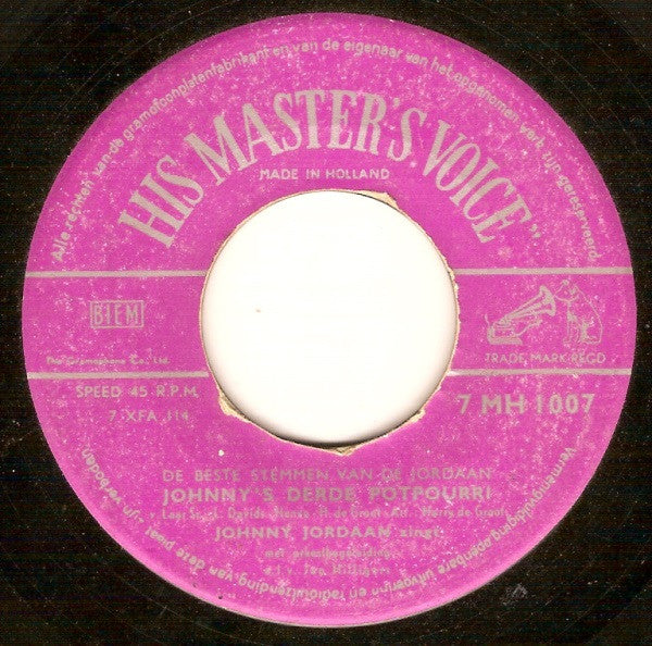 Johnny Jordaan - De Zon Schijnt Voor Iedereen Vinyl Singles Vinyl Very Good (VG) <br> Hoes Generic