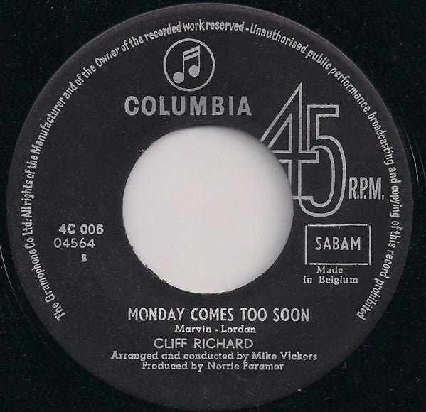 Cliff Richard - I Ain't Got Time Anymore Vinyl Singles Vinyl Very Good (VG) <br> Hoes Good Plus (G+)