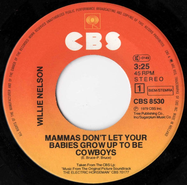 Willie Nelson - Mammas Don't Let Your Babies Grow Up To Be Cowboys Vinyl Singles Vinyl Goed / Hoes Generic