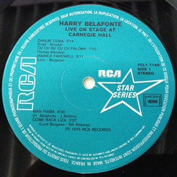 Harry Belafonte - Live On Stage At Carnegie Hall (LP)