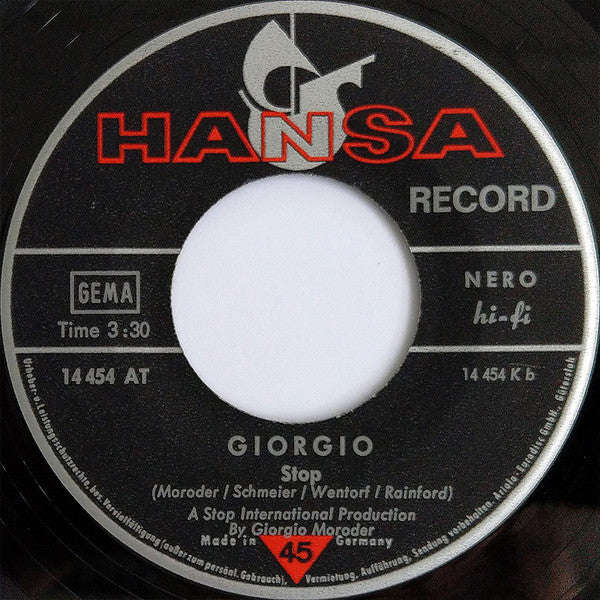 Giorgio Moroder - Moody Trudy Vinyl Singles Vinyl Very Good (VG) <br> Hoes Good Plus (G+)