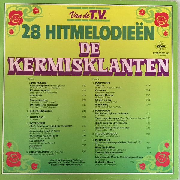 Kermisklanten - Van De T.V. - ** Hitmelodieën (LP) Vinyl LP Vinyl Very Good (VG) <br> Hoes Good Plus (G+)