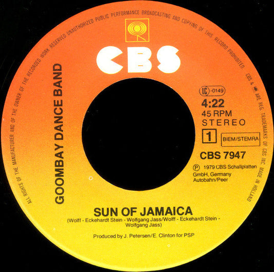 Goombay Dance Band - Sun Of Jamaica 33056 Vinyl Singles Hoes: Generic