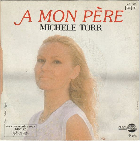Michèle Torr - Adieu Vinyl Singles Vinyl Very Good (VG) <br> Hoes Good Plus (G+)