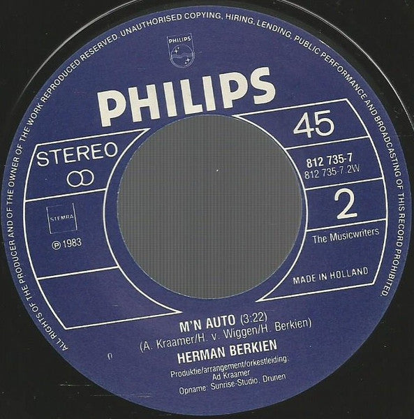 Herman Berkien - Waar Is Toch M'n Caravan Vinyl Singles Vinyl Very Good (VG) <br> Hoes Generic