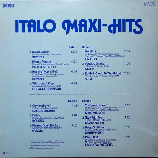 Various - Italo Maxi-Hits (LP) Vinyl LP Dubbel Media VG+ / Sleeve Zie Foto "VINYLSINGLES.NL"