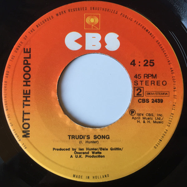 Mott The Hoople - Foxy, Foxy Vinyl Singles Vinyl Very Good (VG) <br> Hoes Generic