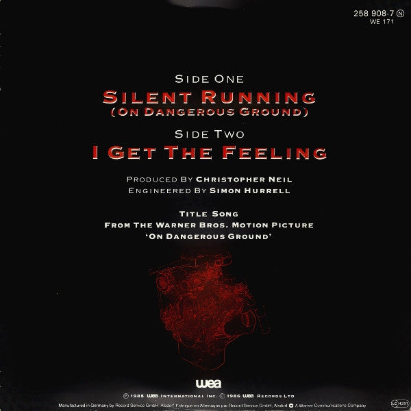 Mike & The Mechanics - Silent Running (On Dangerous Ground) Vinyl Singles Vinyl Very Good (VG) <br> Hoes Good Plus (G+)