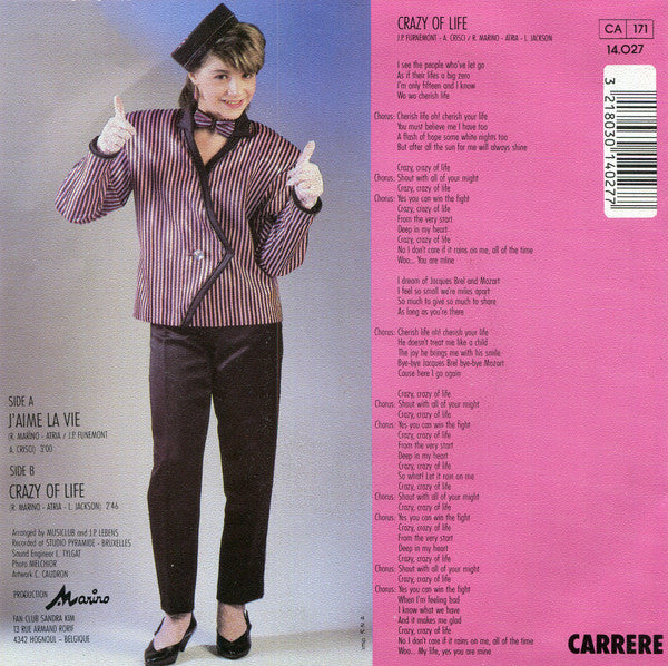 Sandra Kim - Crazy Of Life Vinyl Singles Vinyl Very Good (VG) <br> Hoes Good Plus (G+)