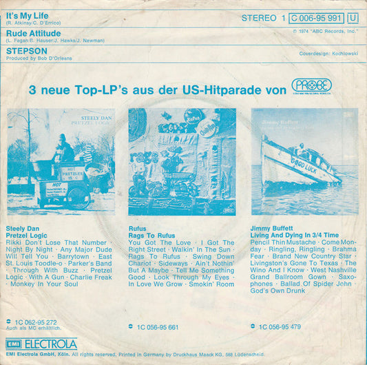 Stepson - It's My Life Vinyl Singles Vinyl Zeer Goed / Hoesje Goed "VINYLSINGLES.NL"