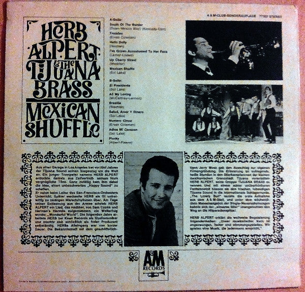 Herb Alpert & The Tijuana Brass - Mexican Shuffle (LP) Vinyl LP Vinyl Very Good (VG) <br> Hoes Good Plus (G+)