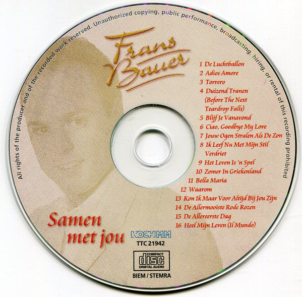 Frans Bauer - Samen Met Jou (CD) Compact Disc Goede Staat
