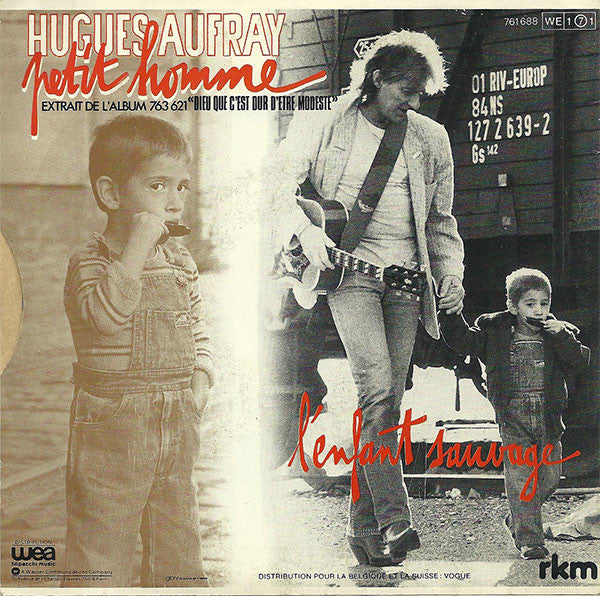 Hugues Aufray - Petit Homme Vinyl Singles Vinyl Very Good (VG) <br> Hoes Good Plus (G+)