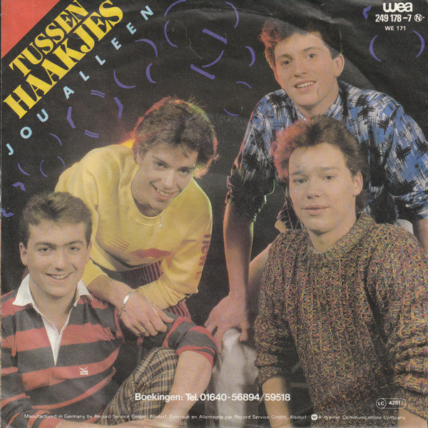 Tussen Haakjes - Jou Alleen Vinyl Singles Vinyl Very Good (VG) <br> Hoes Good Plus (G+)