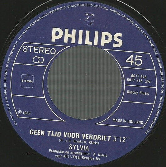 Sylvia - De Jongen Met De Mondharmonika Vinyl Singles Vinyl Zeer Goed / Hoesje Generic "VINYLSINGLES.NL"