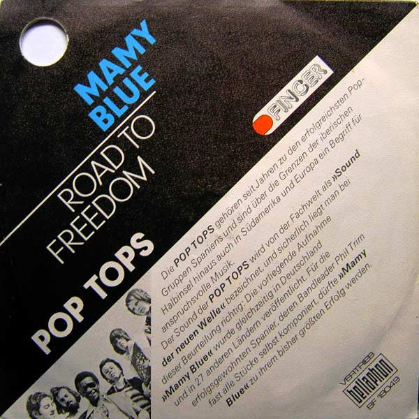 Pop Tops - Mamy Blue Vinyl Singles Vinyl Very Good (VG) <br> Hoes Good Plus (G+)