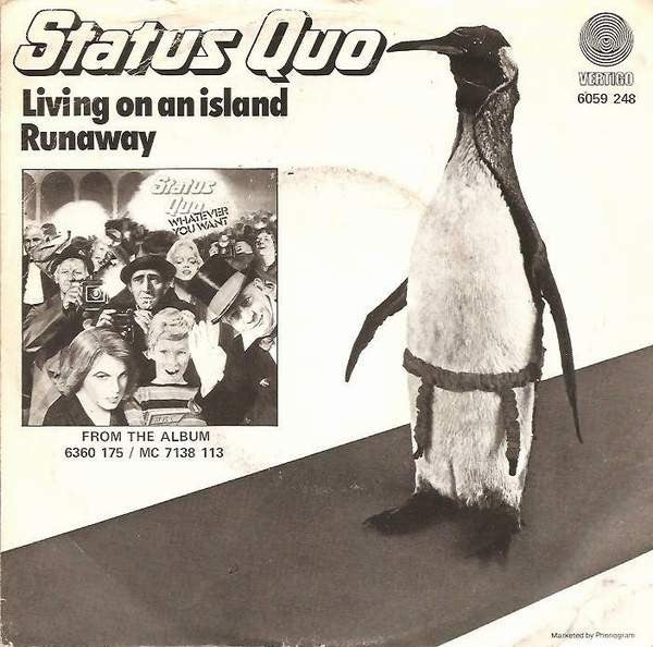 Status Quo - Living On An Island Vinyl Singles Vinyl Very Good (VG) <br> Hoes Good Plus (G+)