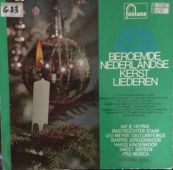 Various - Music For The Millions: Beroemde Nederlandse Kerstliederen (LP) ** Vinyl LP