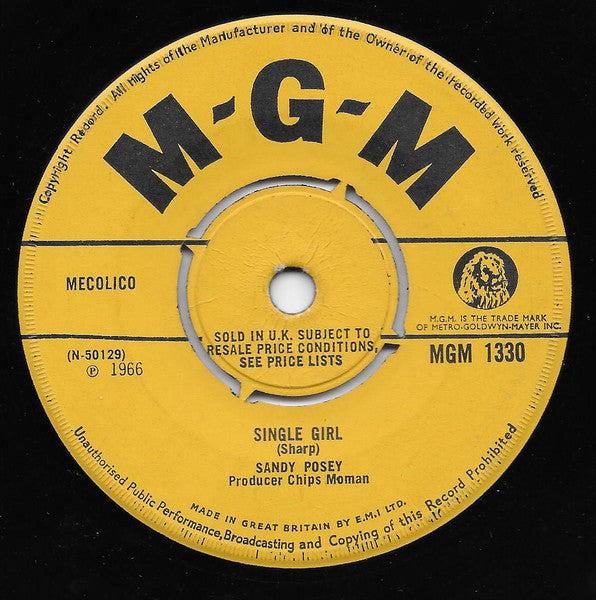 Sandy Posey - Single Girl Vinyl Singles