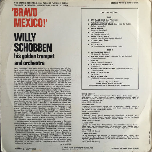 Willy Schobben And His Orchestra - Bravo Mexico! (LP) Vinyl LP Vinyl Zeer Goed / Hoesje Goed "VINYLSINGLES.NL"