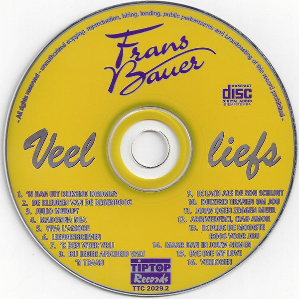 Frans Bauer - Veel Liefs (CD) Compact Disc Goede Staat