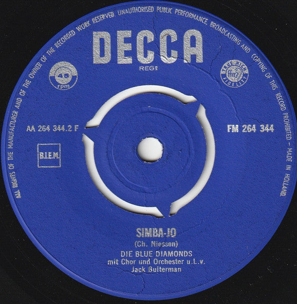 Blue Diamonds - Itsy Bitsy Teenie Weenie Honolulu-Strand-Bikini Vinyl Singles Vinyl Very Good (VG) <br> Hoes Generic