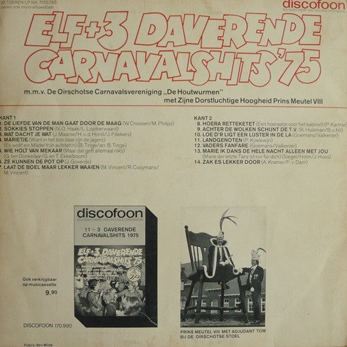 Various - Elf + 3 Daverende Carnavalshits '75 (LP) Vinyl LP Vinyl Zeer Goed / Hoesje Goed "VINYLSINGLES.NL"