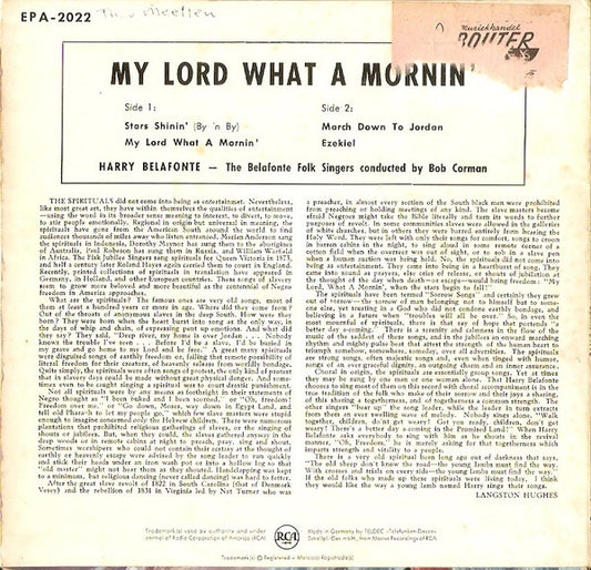 Harry Belafonte, The Belafonte Folk Singers - My Lord What A Mornin