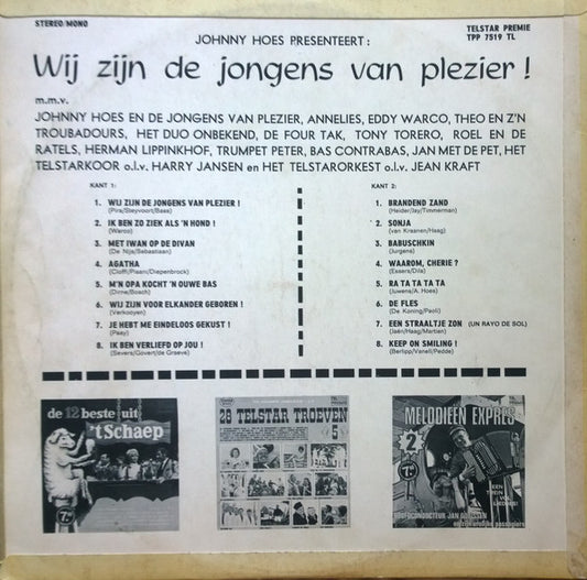 Various - Wij Zijn De Jongens Van Plezier ! (LP) Vinyl LP Vinyl Zeer Goed / Hoesje Goed "VINYLSINGLES.NL"