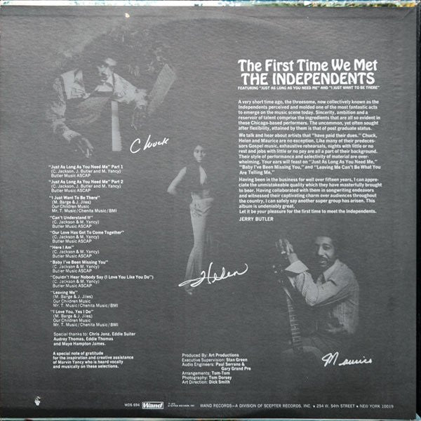 Independents - The First Time We Met (LP) (B-Keus) Vinyl LP Vinyl Very Good (VG) <br> Hoes Good Plus (G+)