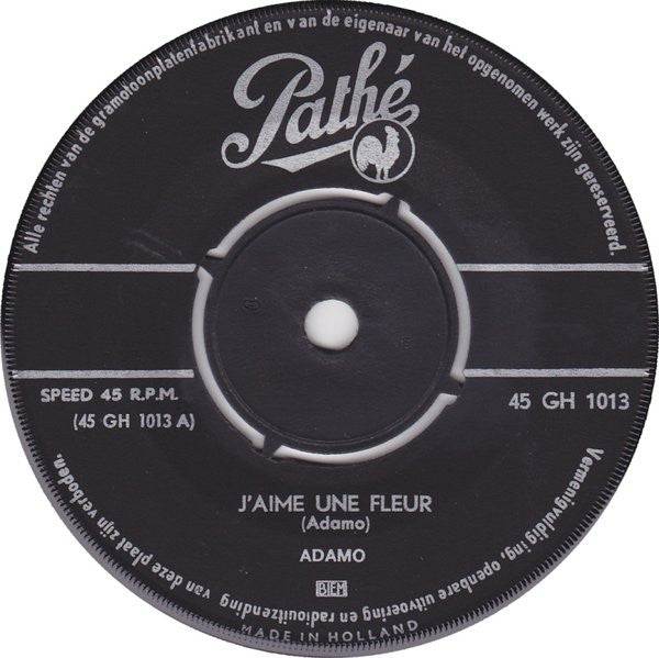 Adamo - J'aime Une Fleur Vinyl Singles