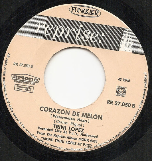 Trini Lopez - Goody Goody Vinyl Singles Media VG+ / Sleeve Generic